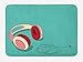 Produktbild SJuczi Indie Bath Mat, Cool Pink Retro Headphones Listening to Music Theme Grunge Equipment, Plush Bathroom Decor Mat with Non Slip Backing,Turquoise Ruby Pale Pink 19.7x31.5 in