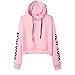 Produktbild Hffan Damen Briefe Pulli Sweatshirts Hoodie Sport Langarm Reißverschluss Pullover Outerwear Hoodie Sweatshirt Tops Blusen Oberteil Cardigan Hemd Pullover Kapuzenpullover (Rosa, S)