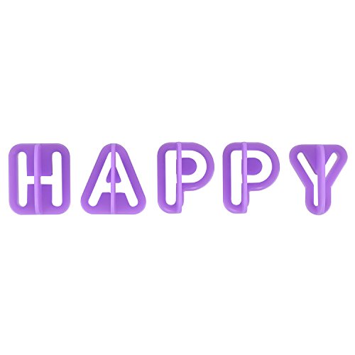 Fondant Ausstecher Buchstaben, eLander Alphabet Ausstecher/ Ausstechformen für Fondant [40 Teile] – mit Zahlen, Satzzeichen und Buchstaben – Backzubehör Kuchendekoration, Modellierwerkzeug, Ausstechformen - 3