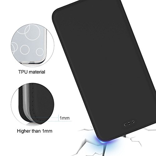 Funda Moto Z2 play Carcasa KuGi Slim Flip Cover Carcasa Cubierta de cuero PU Multi-Angle Shockproof Silicio Protectora de Carcasa con Soporte Plegable para Moto Z2 play 2017 Smartphone Slim Book Series - Negro 