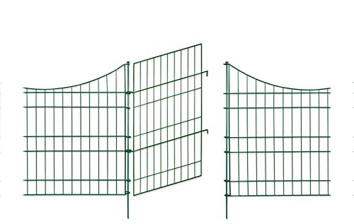 Tor für Massiv Zaun „Balkhausen, Müngsten, Glüder & Rüden“ 70 x 80 cm, grün – Teichzaun, Tiergehege, Gartenzaun, Steckzaun, Rabattenzaun, Zaunmatten, Hundezaun, Katzenzaun, Rankhilfe - 7