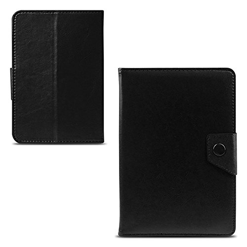NAUC® Robuste Tablet Schutzhülle für Vodafone Tab Prime 6 / 7 aus hochwertigem Kunstleder Tasche Hülle Standfunktion kombiniert Schutz und Design in 9 verschiedenen Farben Cover Case Universal Schutzhülle Modellauswahl Farbauswahl, Farben:Schwarz - 5