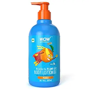 WOW Skin Science Kids Plush & Plump Body Lotion - Peach - SPF 15 - No Parabens, Mineral Oil, Silicones & Color - 300mL