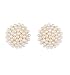 Zeneme White Pearl Engraved Push Back Stud Earrings For Women RS.199.00