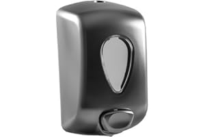 Grupo munditol - Dispensador jabon baño Pared 1L - Dosificador de Jabón Líquido para Pared - Dispensador Jabón Baño Rellenable - Válvula Anticorrosión y Antigoteo (Negro)