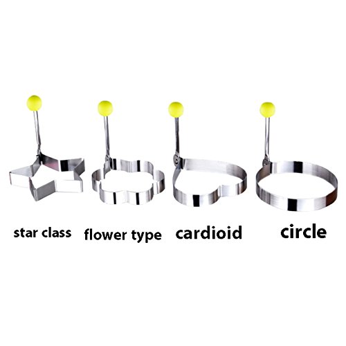 Bratring Edelstahl Pancake Ei Ringe Shaper Omelette Form Set von 4 - 3
