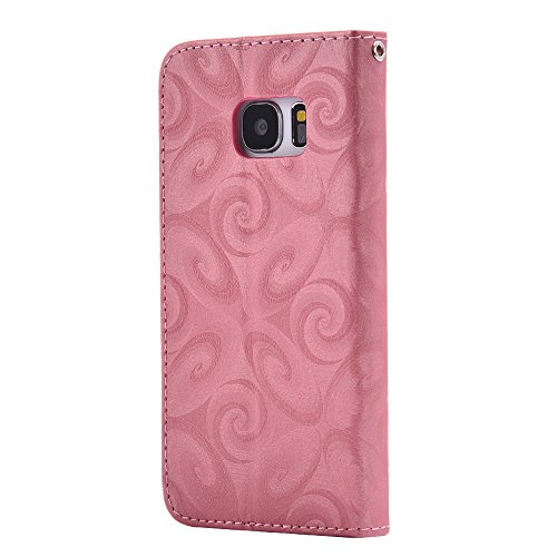Galaxy S7 Hülle,Samsung Galaxy S7 Tasche,TOYYM Bling 3D Sanduhr Design with Shinny Flüssig Treibsand Flüssigkeit Schutzhülle PU Leder Flip Cover Wallet Case,Handytasche Hüllen im Bookstyle mit Stand Funktion Kartenfächer Magnetverschluss Handyhülle Etui Schale Backcover Protektiv Cover Tasche Schutztasche für Samsung Galaxy S7+1x Dust Plug+1x Stylus-Rosa - 2