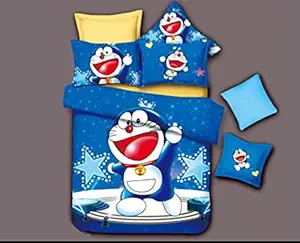 Sky Home Furnishing Cotton Hunny Bunny Version Double Bedsheet with 2 Pillow Covers (90 x 100 Inch, Multicolour)