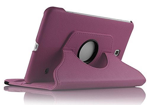 JAMMYLIZARD | Hülle für [ Samsung Galaxy Tab 4 8.0 ] 360 Grad rotierende Ledertasche mit automatischer Schaltfunktion, LILA - 3