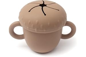 Alimos Baby Snack Food Pots for Toddlers | Silicone Cup Spill Proof for Toddler, Baby & Kids | Easy Grip for Children | Material: Food Grade Silicone | Dishwasher- and Microwave-Safe (Natural)