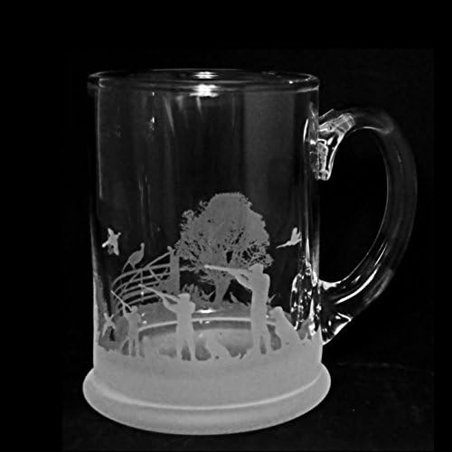 Crystal Pint Tankard with SHOOTING SCENE Frieze *SHOOTING Gift*