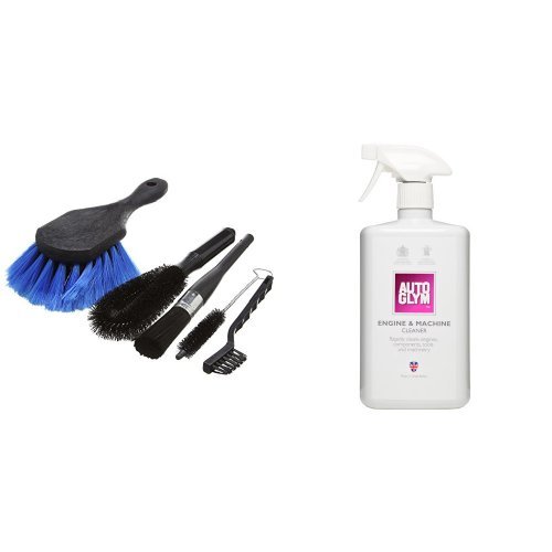 Laser 5271 Mechanics Brush Set (5 Pieces) and Auto Glym Engine & Machine Cleaner, 1 Litre