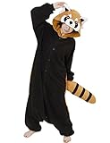 SAMGU Tier Onesie Pyjama Cosplay Kostüme Schlafanzug Erwachsene Unisex Animal Tieroutfit tierkostüme Jumpsuit Waschbär(Größe M)