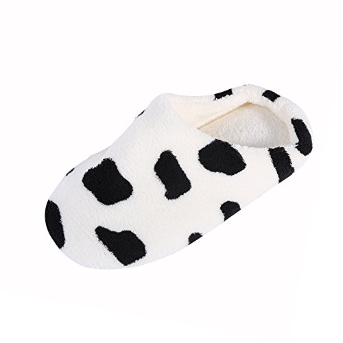 Kasit Unisex Weiche Winter Warm Anti-Rutsch-Hausschuhe Baumwolle Sandale Haus Startseite Anti-Rutsch-Schuhe – Schwarz Kuh XL - 3