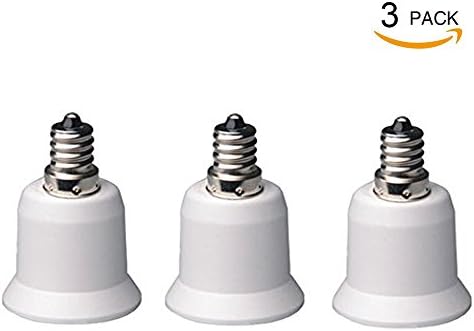 Superdream E12 to E26/E27 Adapter - Chandelier Socket (E12) to Medium Socket (E26/E27) Converter, Max Wattage 1000W, 200โ Heat Resistant, No Fire Hazard (3-Pack)