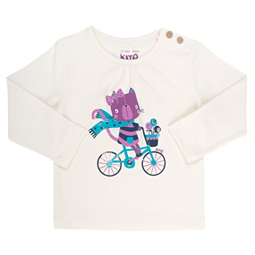 Kite Baby Girls Pretty Kitty Long Sleeve T-Shirt, Off-White (Cream), 3-6 Months