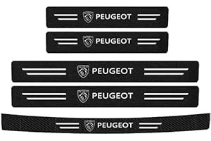 BEDPET Protezione Battitacco Portiera, per Peugeot 208 2012-2024/Peugeot Expert 2000-2024 Fibra Carbonio Battitacco Adesivi Striscia,A