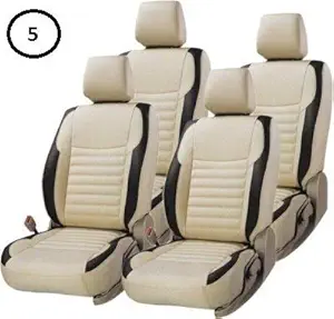 Khushal Faux Leather Designer Front and Back Car Seat Cover Set for Ford Figo Aspire 2014 to 2019 Back seat arm Rest.