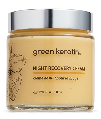 Green Keratin Night Moisture Recovery Facial Cream with Coenzyme Q10 + Vitamin E + Hyaluronic Acid and Chamomile (120ml)