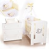 Babyzimmer (weiss) sparset incl. Babybett , Wickelkommode , Ausstattung - Komplettset