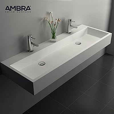 ambra Vasque à Poser à Suspendre, 120 cm en Solid Surface - Samoa