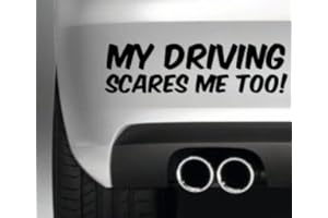 SOUTH COAST STICKERS MY DRIVING SCARES ME TOO CAR BUMPER STICKER FUNNY BUMPER STICKER CAR VAN 4X4 WINDOW PAINTWORK DECAL GRAPHIC