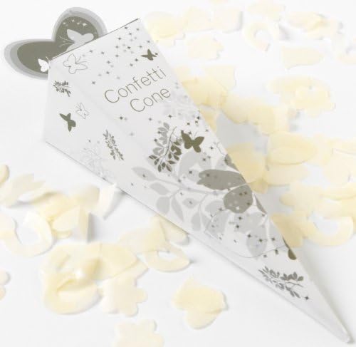 Talking Tables Beautiful Day Confetti Cone  for Wedding or general celebration, White