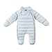 Bebone Newborn Baby Hooded Winter Puffer Snowsuit with Shoes and Gloves (BLUE,12-18M)