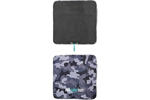 Two Bare Feet Portable Changing Mat for Surfing, Swimming, SUP & Watersports – Waterproof, Soft Sherpa Fleece, Roll-Up Design for Easy Travel & Outdoor Sports (Grey Camo/Teal)