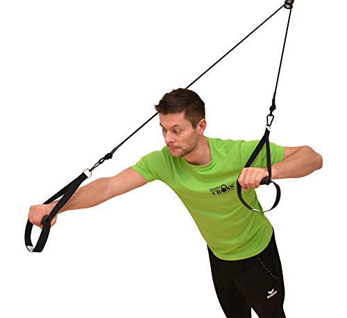 Profi Schlingentrainer mit Umlenkrolle | inkl. Übungsposter, 10-Wochen Trainingsplan, Türanker und Befestigungsschlaufe | Rotate Sling Trainer Pro | HAND Made in Germany - 5