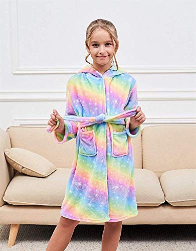 PENGMAI-Licorne-Peignoir-pour-Enfants-Fille-Garon-avec-Capuche-Vtements-De-Nuit-Pyjamas-Robe-de-Chambre-Serviette-Doux-2-11Ans