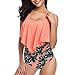 Produktbild 2019 Neu Damen Blumendruck zweiteiliger Tankini,Frauen Sommer beiläufiger Strand plus Größe reizvoller rückenfreier Halter Badebekleidungs Satz Tankini