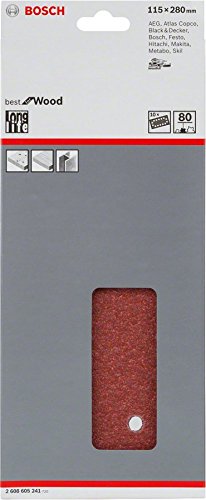 Bosch Schleifblatt C470 Best for Wood+Paint 115x280mm Korn 80, 10 Stk. - 2