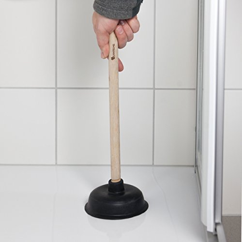 Saugglocke , Pömpel , Pümpel Gummistampfer . Gummi Stampfer für WC und Haushalt mit Holz Stiel ca, 35 cm Lang - 2