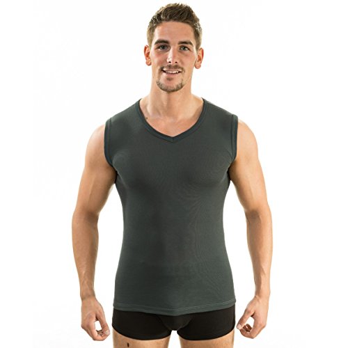 2 x 63050 Herren Athletic Vest by exclusiv HERMKO Funktionsunterhemd Muskelshirt mit V-Neck - 2