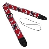 Material: Poliéster, Cuero JAGENIE Correa de Guitarra Suave Ajustable Guitarras acústicas eléctricas Cinturón de Correas de Nylon bajo