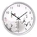 Produktbild QGUAZHONG Wanduhren Wanduhr Uhr Wall Clock Moderne wanduhr Hause Wohnzimmer Studie teeraum wanduhr stumm Uhr, 12 Zoll, schwarz Nadel Silber Rahmen