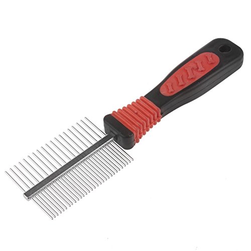Grooming-Comb-SODIALR-Dog-Cat-Pet-Metal-Handle-Double-Side-Teeth-Brush-Grooming-Comb-Rake-Tool-RedBlack