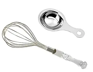 SERVMART Egg Separator with Hand Blender Combo, Stainless Steel