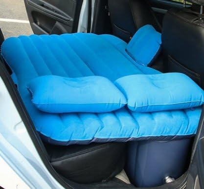 Outdoor comfort car air mattress, car bed, car SUV rear air bed, station wagon air bed, sleeping pad ( Color : Blue )