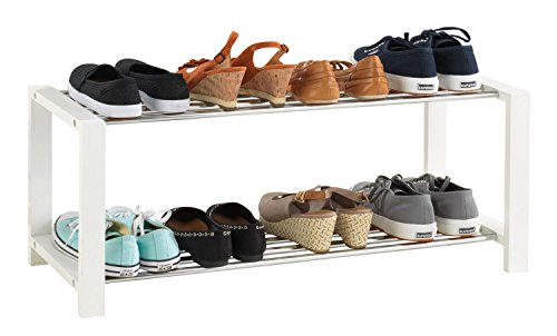 Schuhbank Schuhregal Schuhschrank ULFI 1 | weiß lackiert | 80x32x30 cm - 2