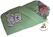 BlueberryShop Embroidered Jersey Swaddle Wrap/Blanket Sleeping Bag for Newborn Baby, Green