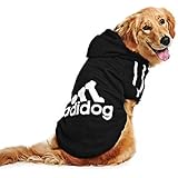 Eastlion adidog Hunde Warm Hoodies Mantel Kleidung Pullover Haustier Welpen T-Shirt Schwarz 4XL