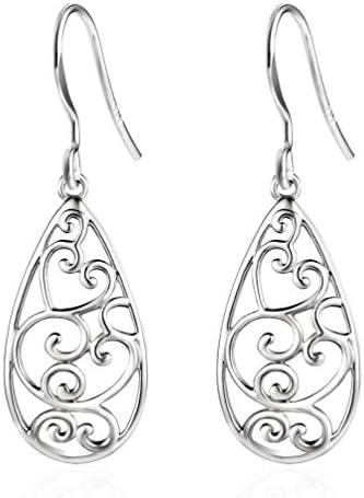 Sterling Silver Vintage Irish Celtic Knot Triangle Love Heart Dangle Earring Set
