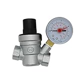 Material: Laton DN15 DN20 válvula presión reductora cromado regulador presion agua con manómetro indicador presion agua 1/2 3/4 pulgada