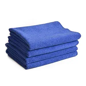 Tex Homz Microfiber Towel for Cleaning Cars, Furniture, Home, (40 X 40 cm, 380 GSM) Microfiber Cloth Pack of 4 - Blue
