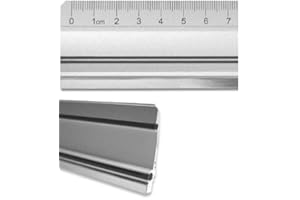 ‎HF HAJO - FIX MAGNET- | KLEBE- | SCHNEIDEPRODUKTE Aluminiumlineal mit Stahlkante 30cm - Alulineal mit Antirutschbeschichtung, Schneidelineal mit umlaufender Stahlkante