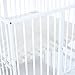 Wooden Baby Playpen 100x100 cm Niklas white - base covered with PVC foil and height adjustable - 4 wheels