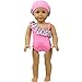 Price comparison product image GRsunrise 14-16 inch baby doll pink swimsuit suit with hat