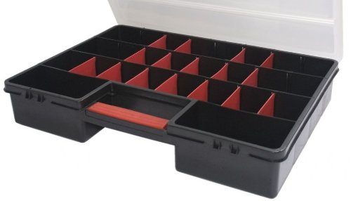 XL Sortimentskasten Organizer mit 21 variablen Einteilern und großem Stauraum von Kreher, Maße 46 x 32 x 8 cm - 3